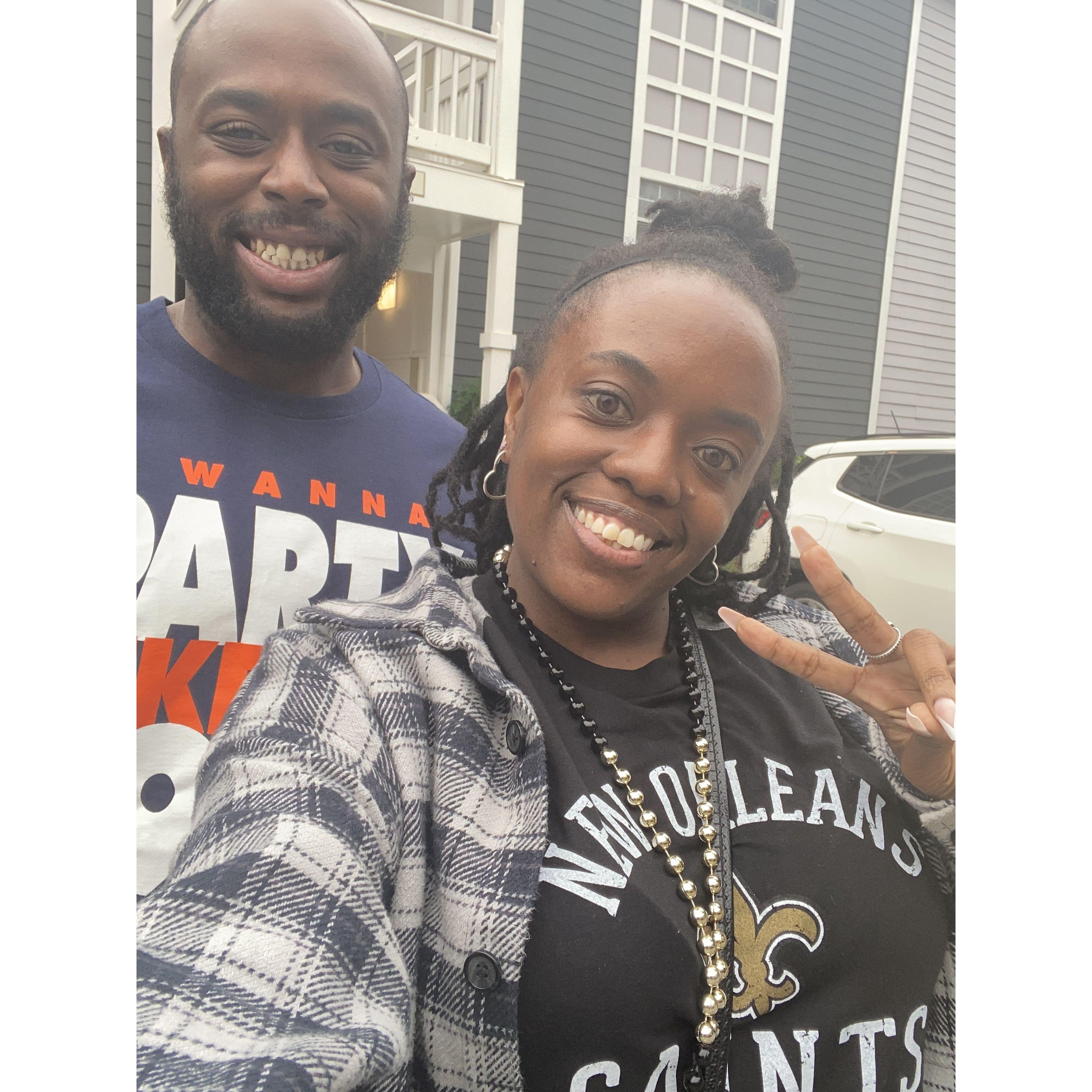 Marc took Laney to her first official New Orleans Saints game Vs. The Atlanta Falcons.