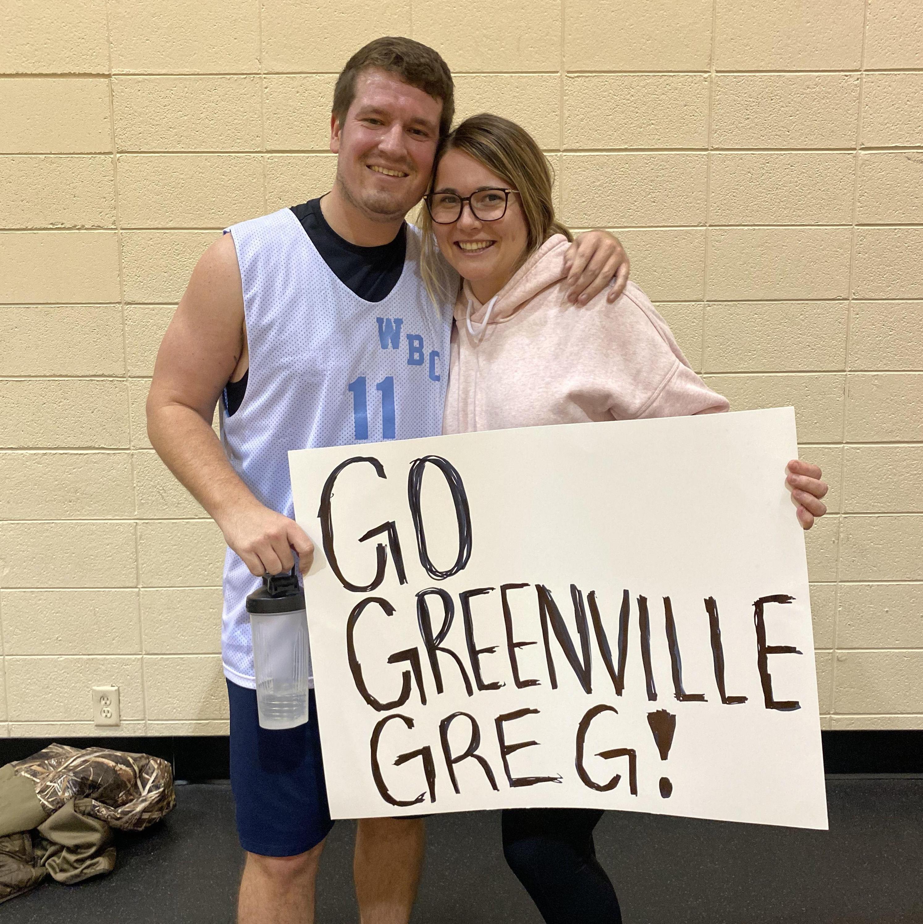 Shelby went to cheer on Greg at his church basketball game!