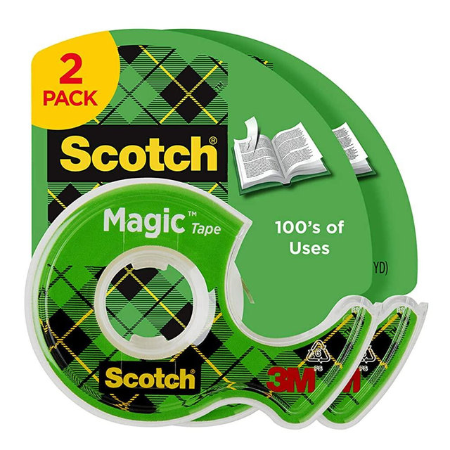 Magic Tape, Numerous Applications, Invisible, Engineered for Repairing, 1/2 x 750 Inches, Dispensered