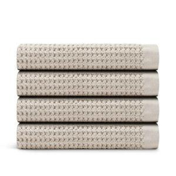 Supima® Waffle Bath Towel Set of 4 (Oatmeal Color)