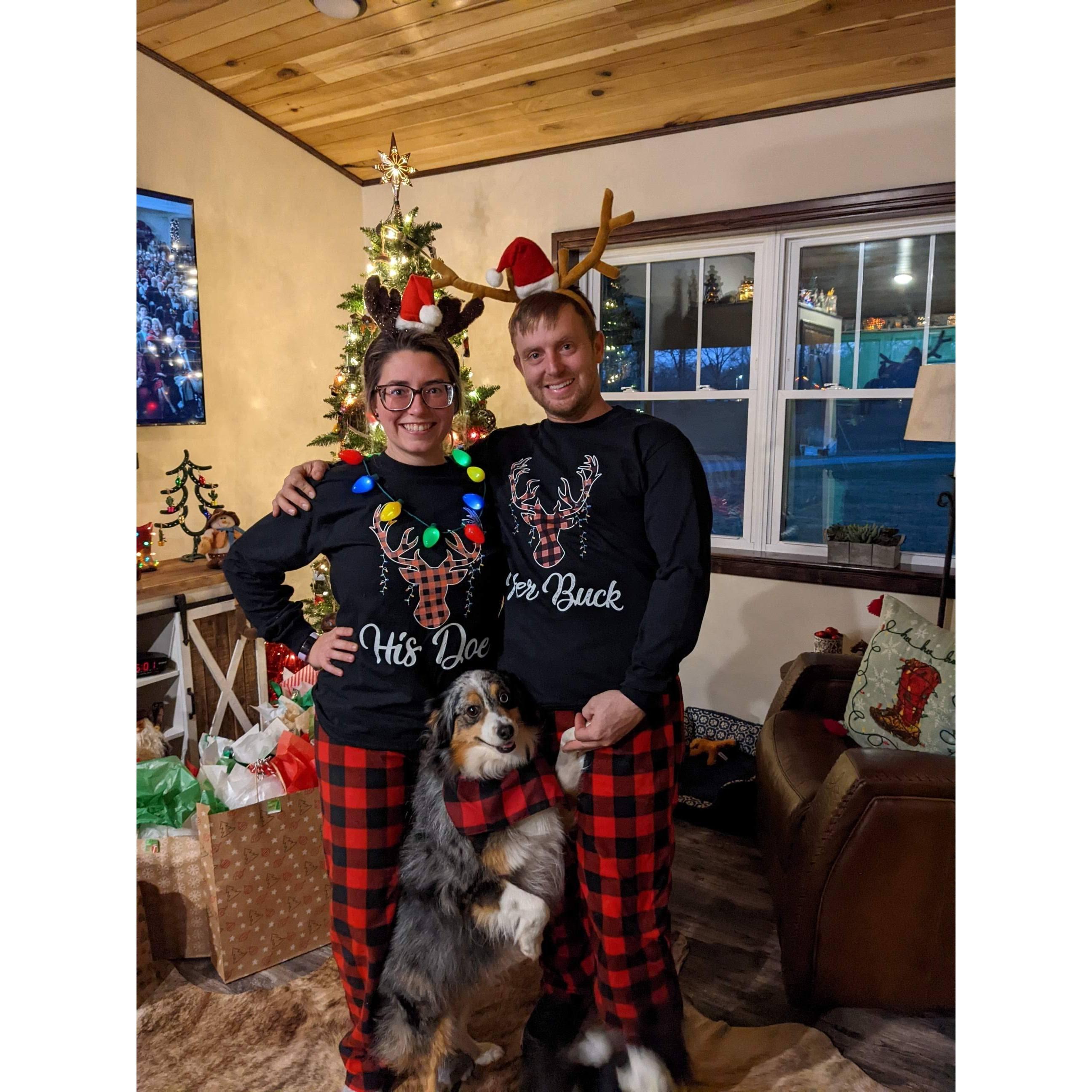 Our first Christmas matching family pajamas.