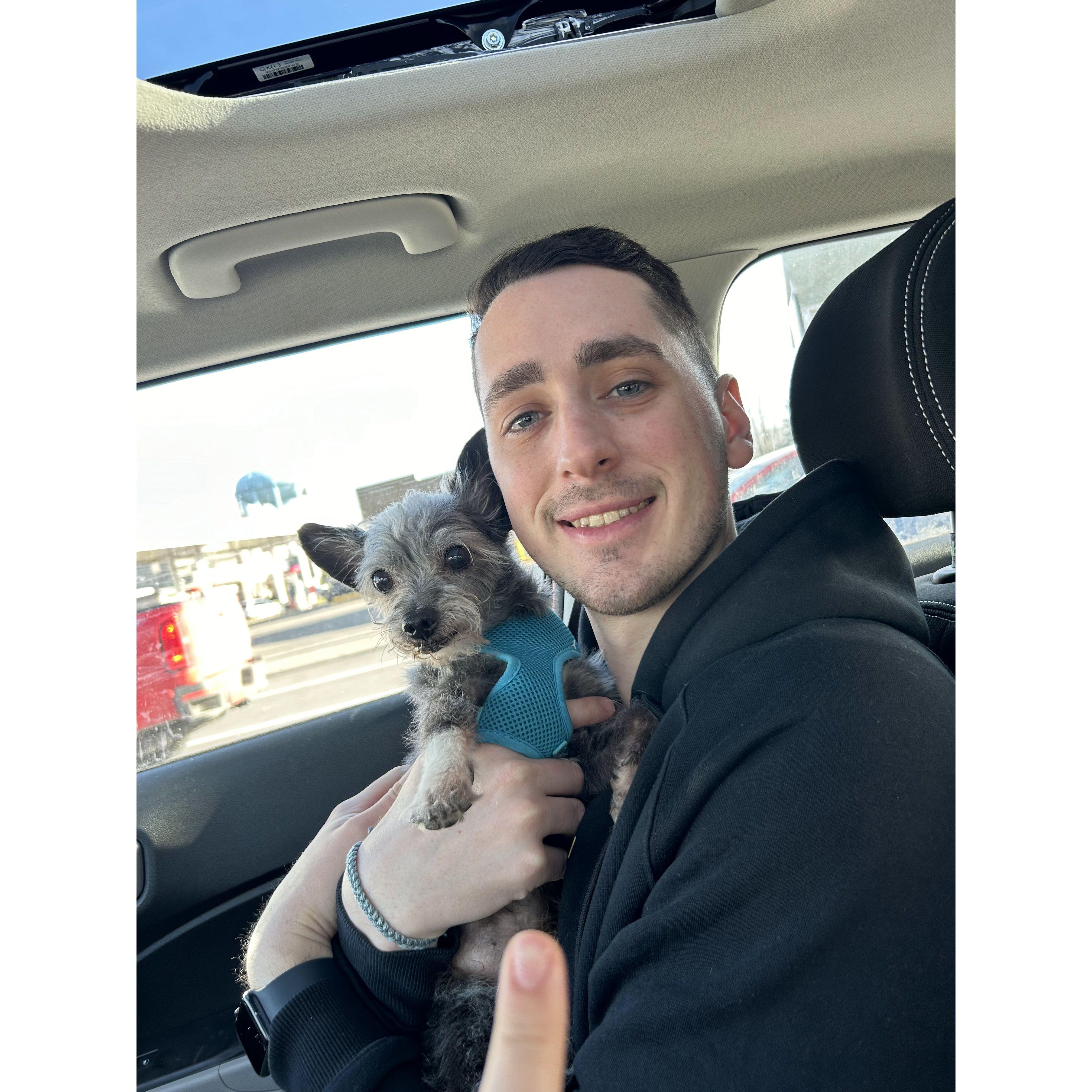 Picking up Chris from the airport!