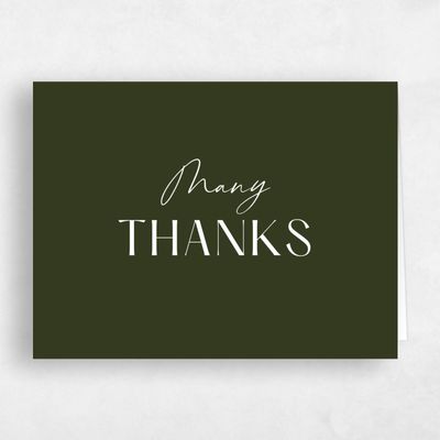 Green Typography Wedding Thank You - Sidney Landscape