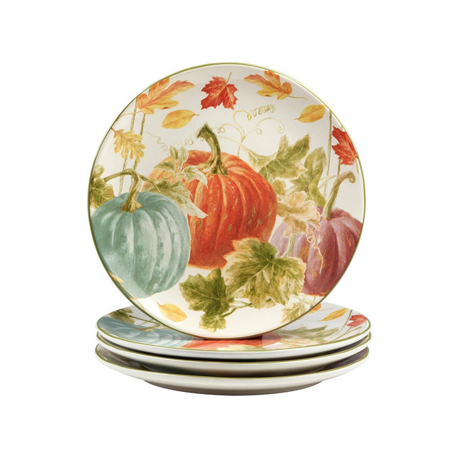 Certified International Autumn Harvest Dinner Plate, Set of 4
