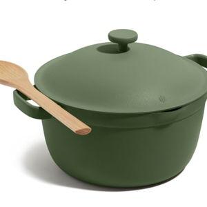 Nonstick Ceramic Pan with Lid (green)