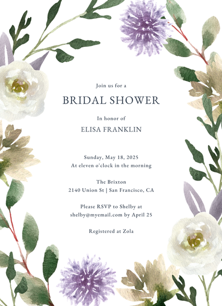 Windsong Portrait | White | Zola Wedding & Bridal Shower Invitations