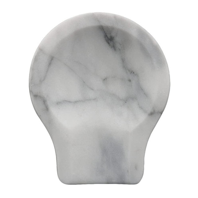 Marble Spoon Rest for Kitchen, Decorative Utensil Rest for Stove Top, Spatulas, Tong Holder with Non-slip Silicone Feet