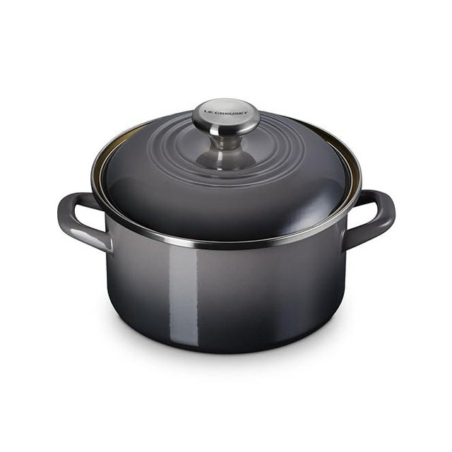 Le Creuset Enamel on Steel Traditional Petite Stockpot, 3.8qt., Oyster