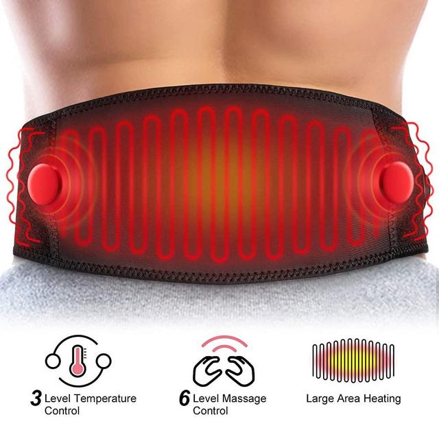 OUTCOOL Heated Belt Heating Massage Waist Belt Portable Massage Back Wrap with Adjustable Heat and Massage
