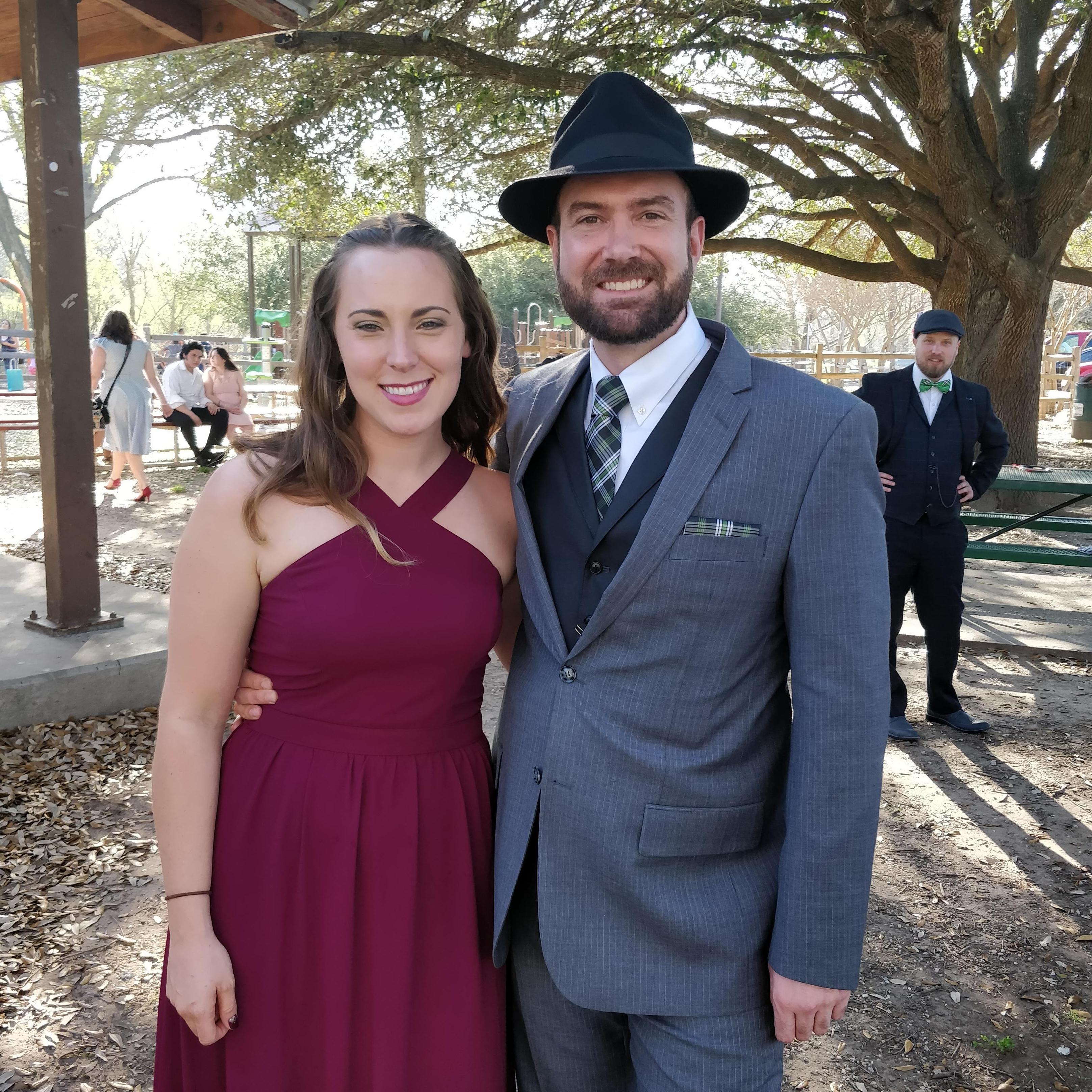 At our friends' wedding in March 2018