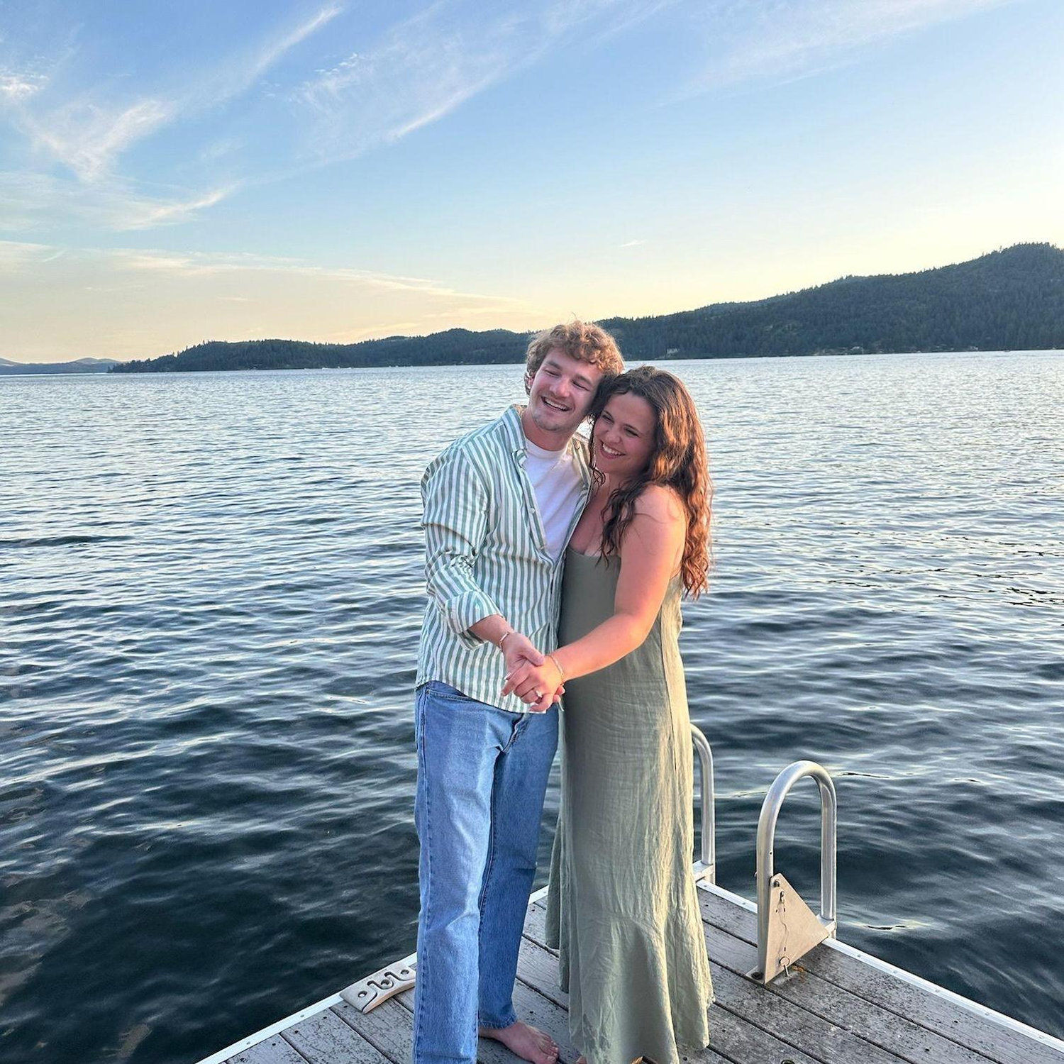 This photo was taken minutes after we got engaged, on Coeur d'Alene Lake!