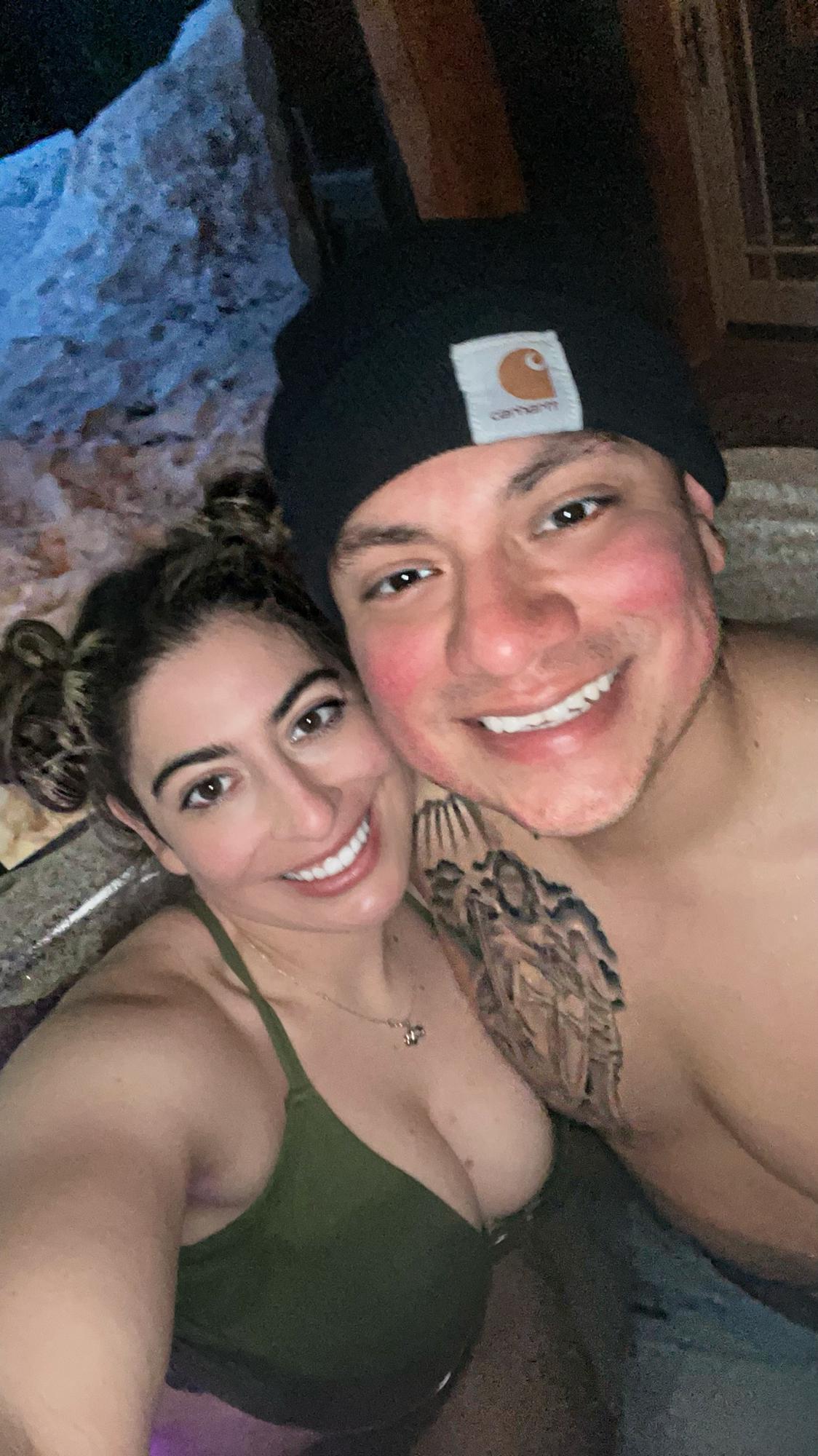 Enjoying the Hot Tub at a Cabin in Tahoe with friends!