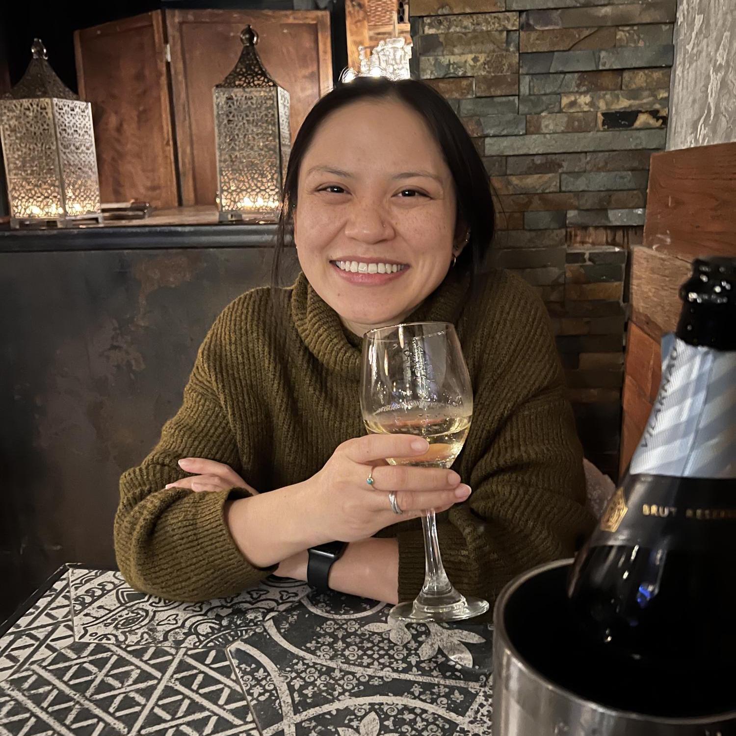 Popped a complimentary bottle of bubbly for anniversary <3