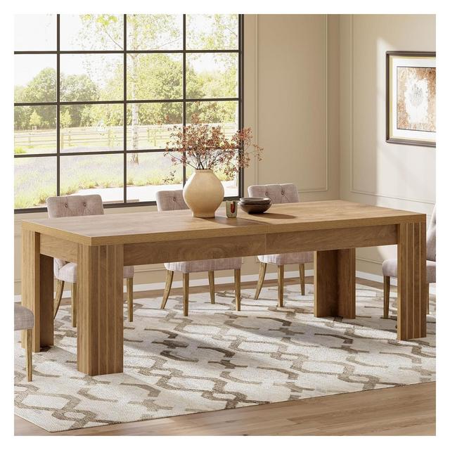 Lantine 78.7-Inch Large Dining Table for 6-8, Rectangle Farmhouse Kitchen Table with Heavy Duty Legs for Kitchen & Dining & Living Room