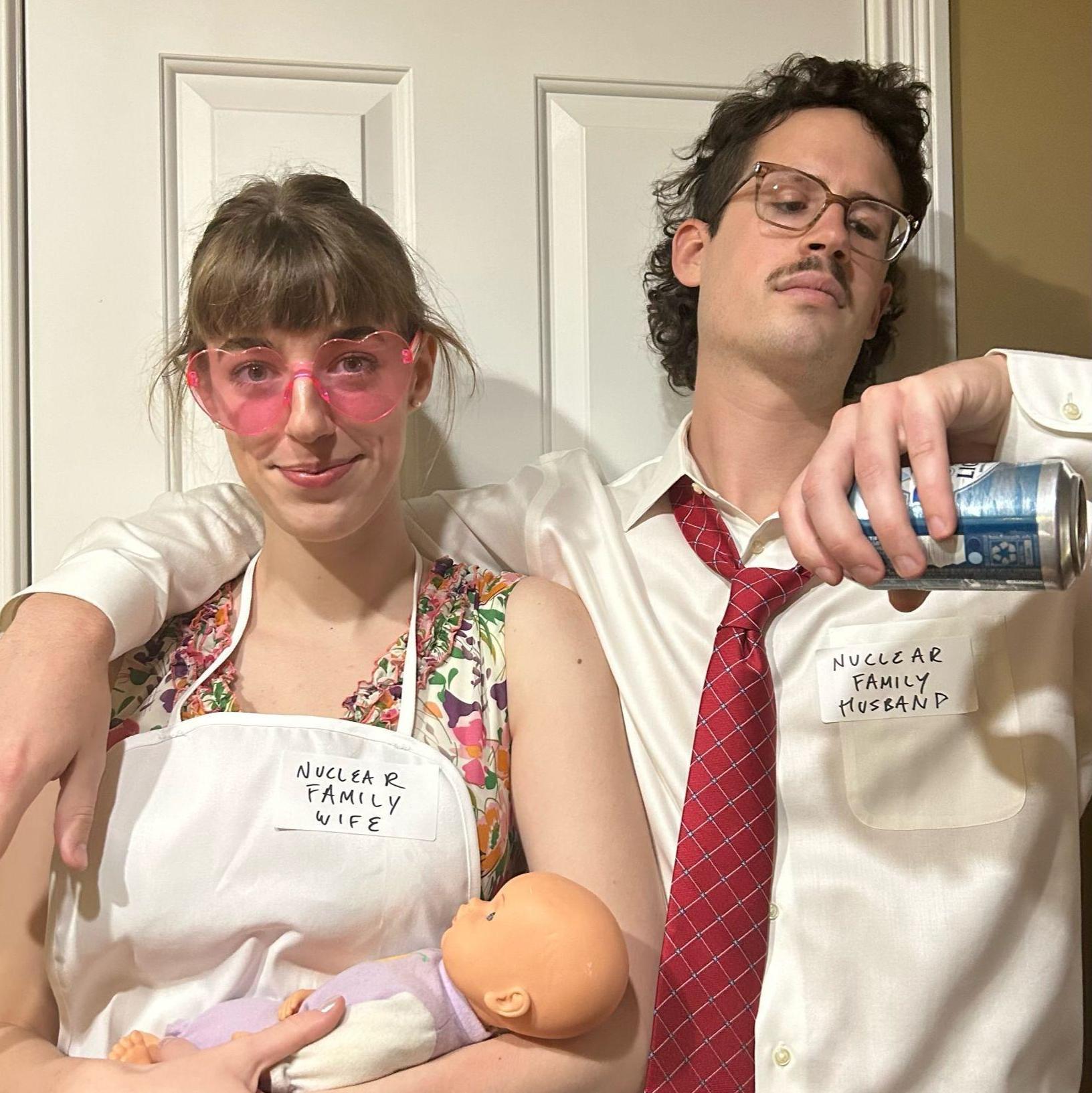 John-Luc and Grace's first couple costume - a Nuclear Family.