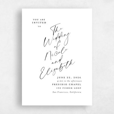 White Wedding Invitation - Anerley Classic