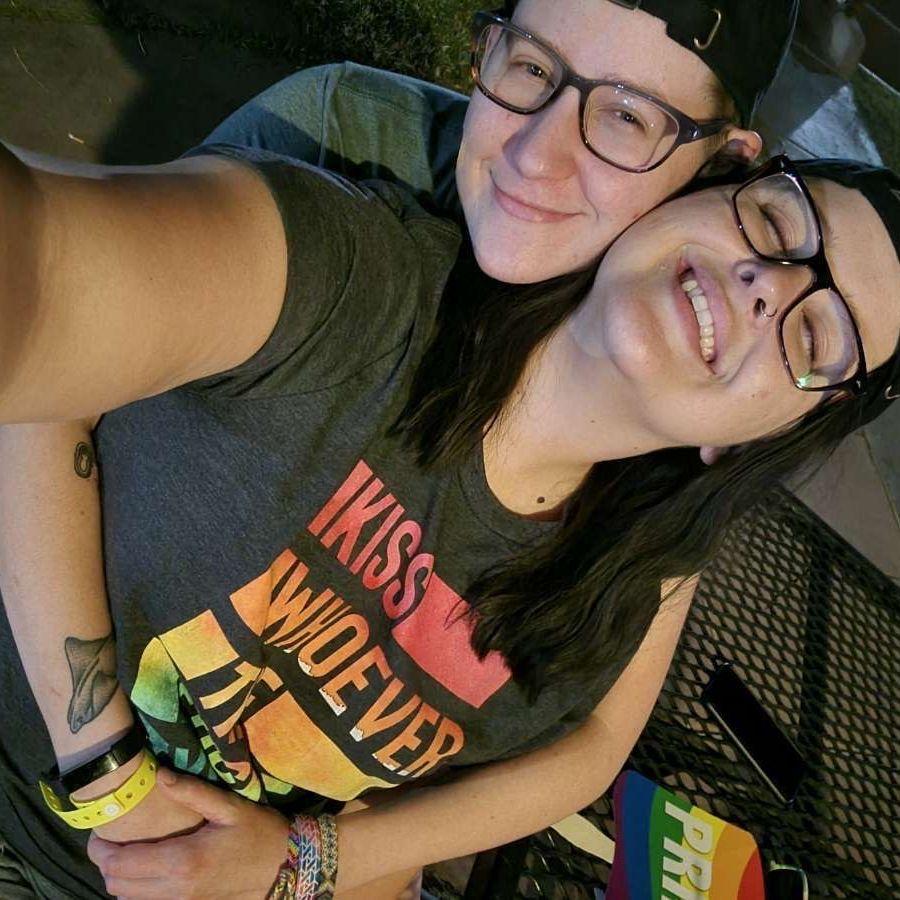 One of the first photos they ever took together when Haley took Jay to her first Pride festival!