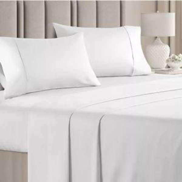 100% Cotton 400 Thread Count 4 Piece Sheet Set - Soft & Cozy Sateen Bed Sheets - CGK Linens