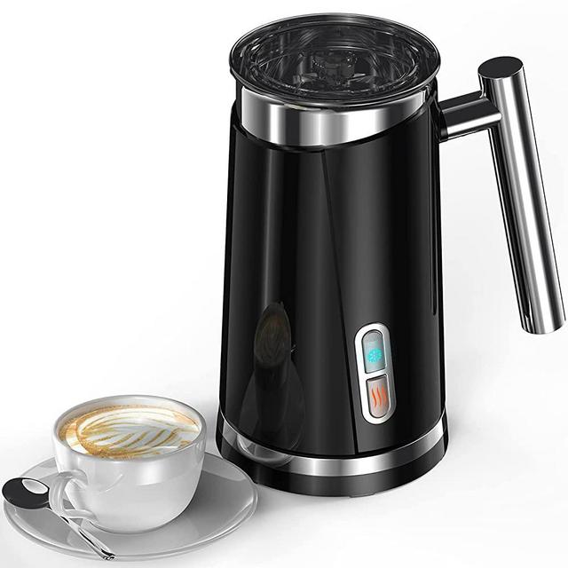 MilkyFo Milk Frother, Upgraded Electric Milk Frother & Steamer(4.4 oz/10.1 oz) for Making Latte, Cappuccino, Hot Chocolate, Automatic Cold Hot Milk Frother & Warmer, Coffee Frother, 120V Black
