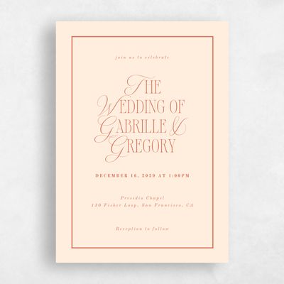 Burnt Orange Wedding Invitation - Summit Portrait