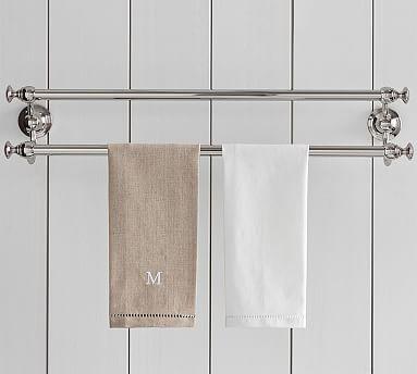 Linen Hemstitch Guest Hand Towels - Set of 2