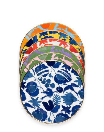 Dessert Plate Set of 6Wildbird Mix in Porcelain