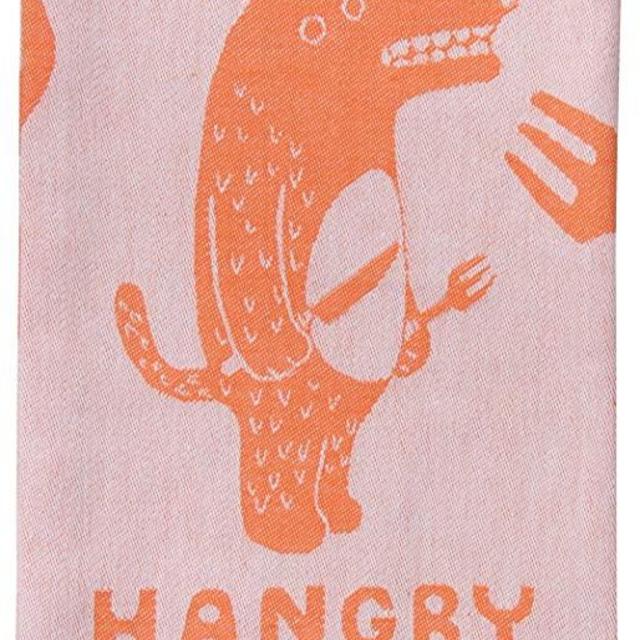 Hangry, Blue Q Woven Dish Towel, Funny, Functional and Fabulous, 100% Cotton, Soft, Super-Absorbent, 28 x 21"
