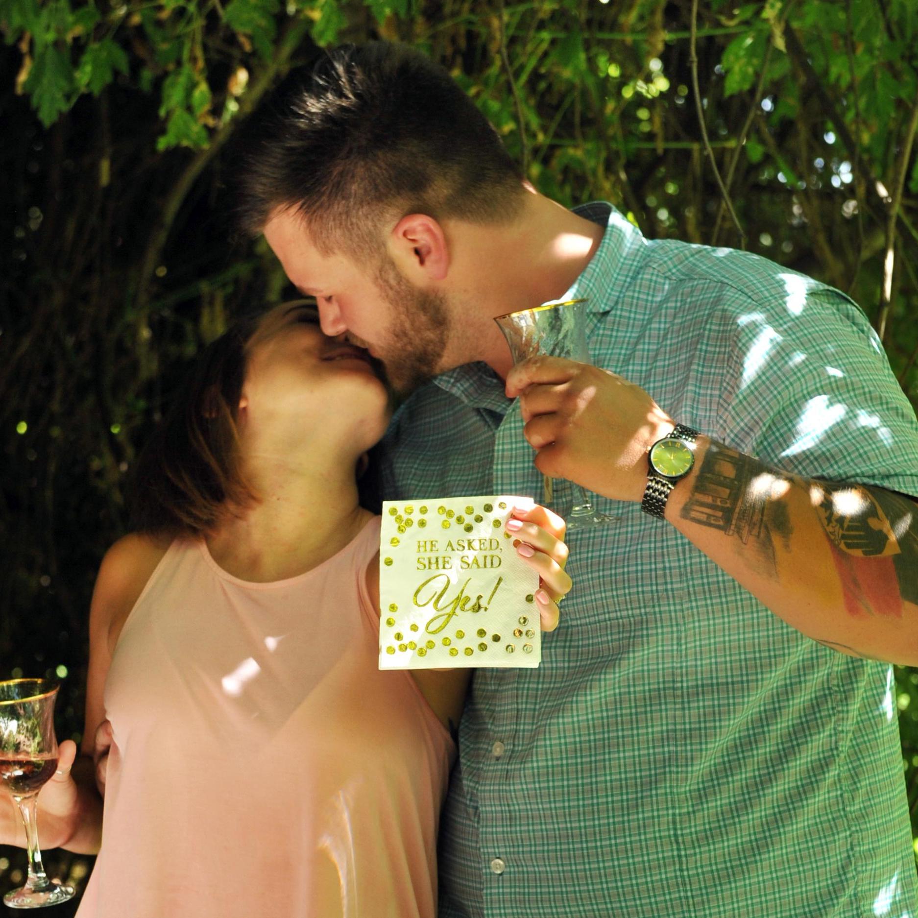 Let's Celebrate!!!
Napkin reads 'He asked, She said Yes!"