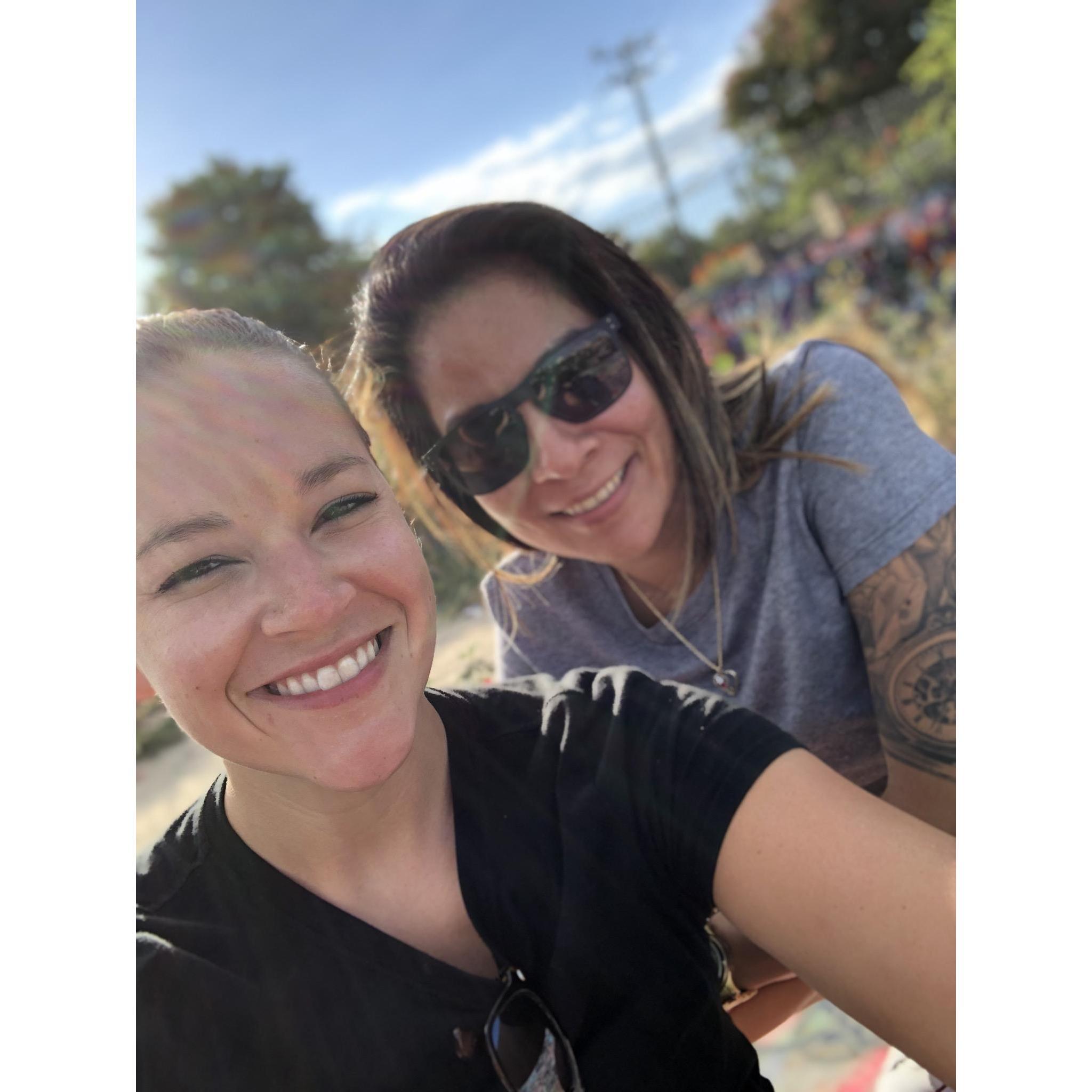 Jen’s first time visiting the graffiti wall in Austin