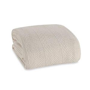Eddie Bauer® Herringbone Cotton Full/Queen Blanket in Bone