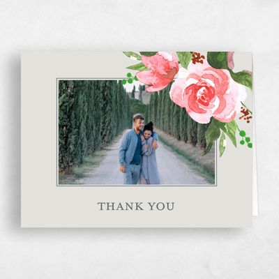Sage Mist, Grey Wedding Thank You - Brookstone Photo
