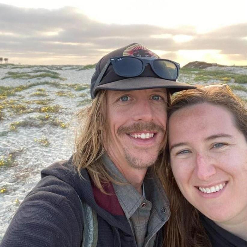 The mustache has come and gone, but the couple will always love beaches.