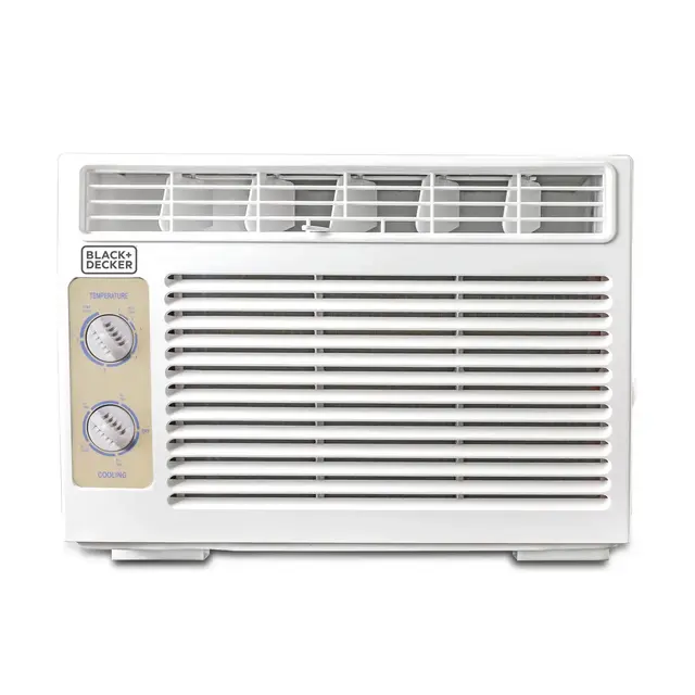 BLACK+DECKER BD05MWT6 5000 BTU Window Air Conditioner Unit, AC Cools Up to 150 Square Feet, Energy Efficient, White
