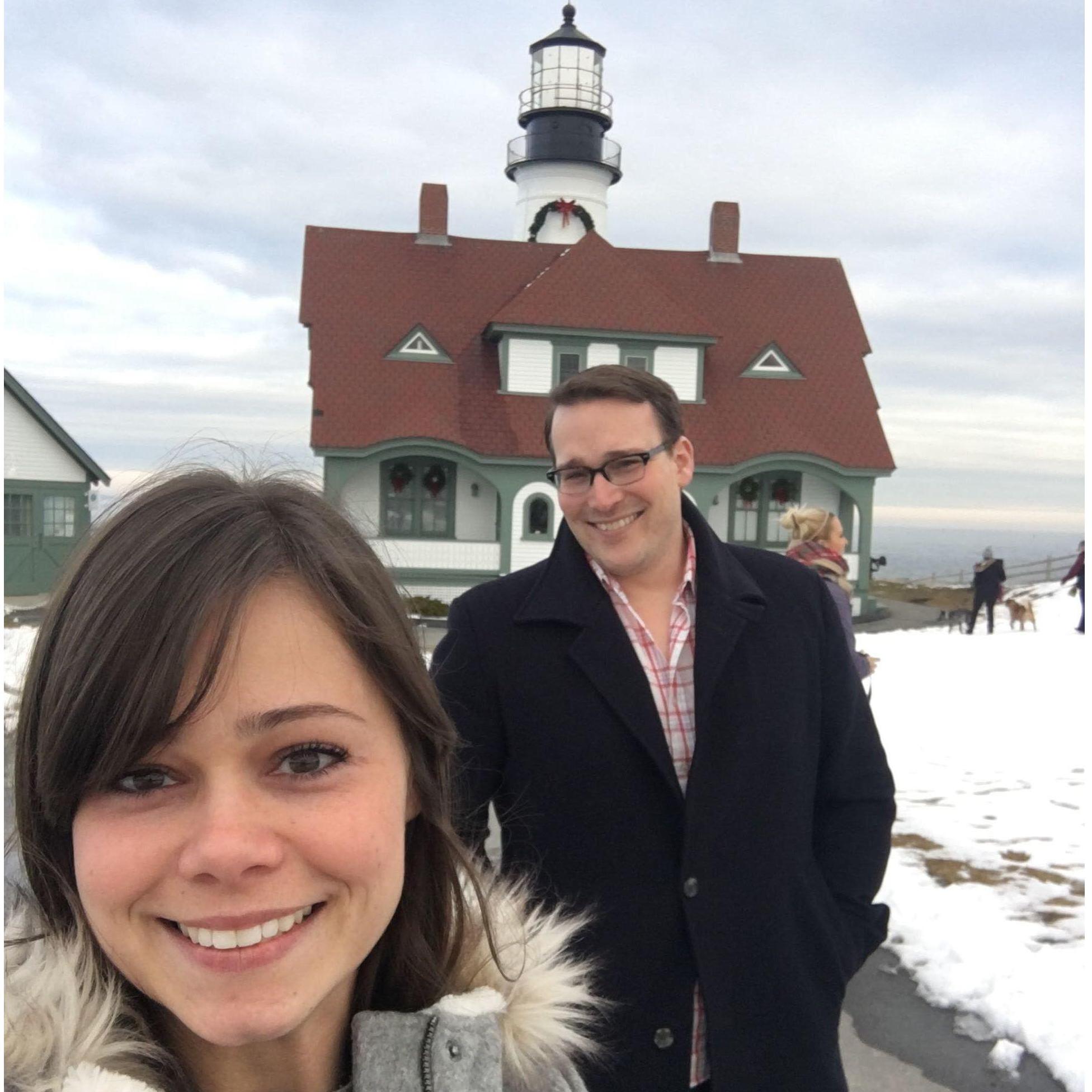 Our first trip to Maine together. Portland lighthouse. (Jan 2017)