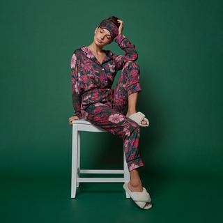 Floral Silky 3-Piece PJ Set