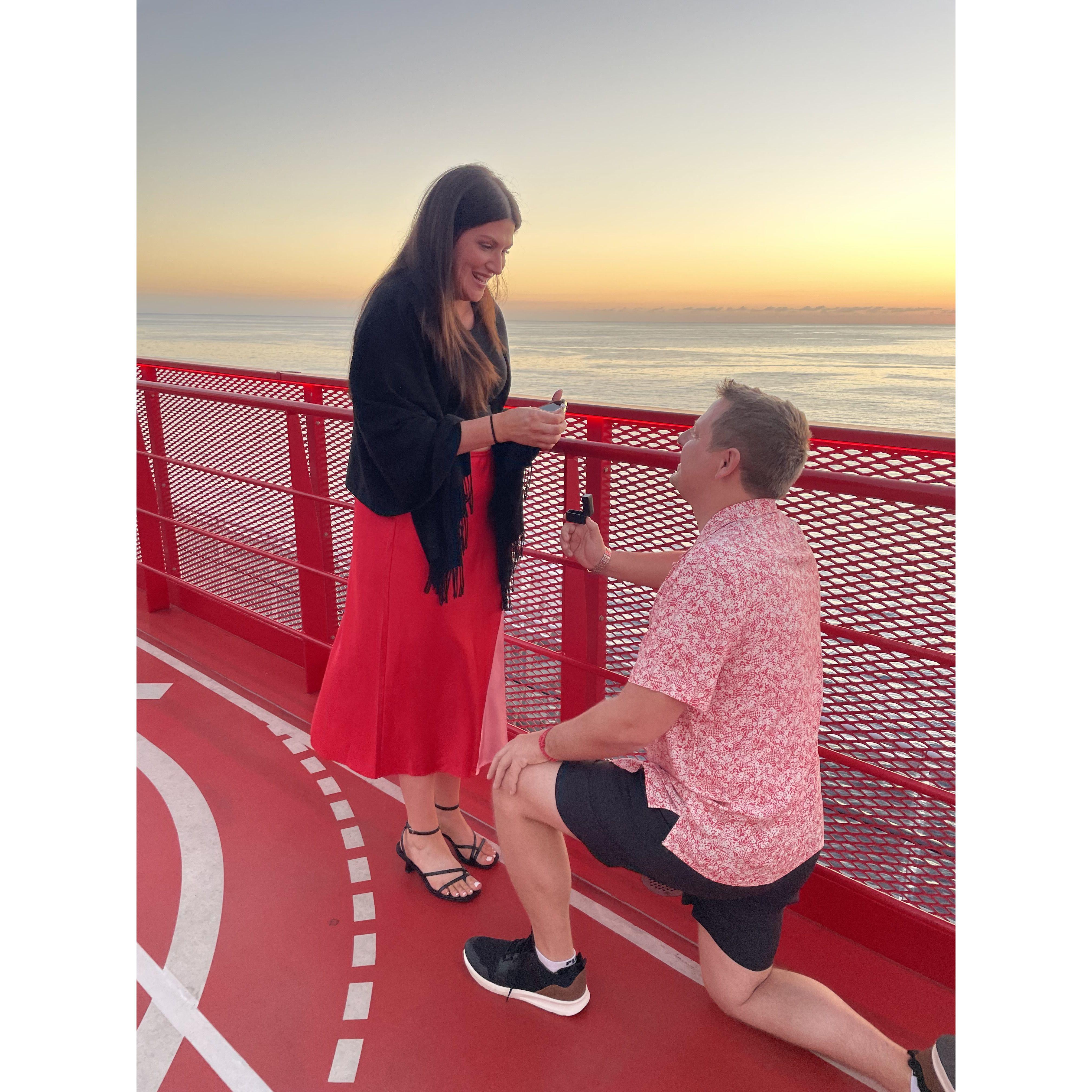 The moment Matt completely caught me off guard with his proposal! Thankful that my mom and stepdad were there to capture the moment for us!

February 2024.