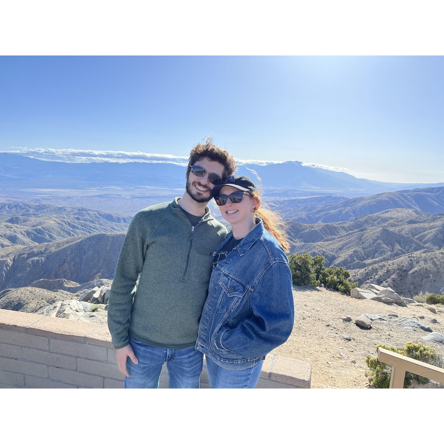 Us at the lookout of Joshua Tree National Park.