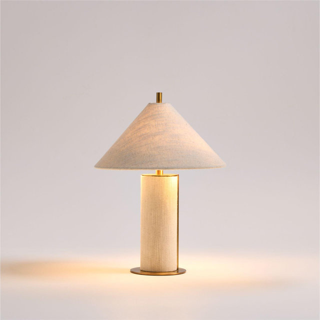 Remi Ivory Linen Mini Table Lamp 15", Set of 2