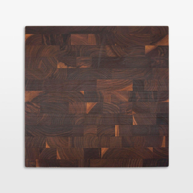 JK Adams Professional End Grain Walnut Square Cutting Board, 16"x16"x2"