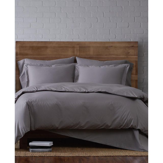 Brooklyn Loom Solid Cotton Percale Twin XL 2-Pc. Duvet Set