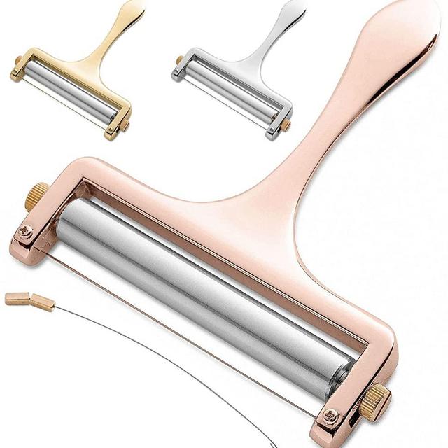 Bellemain Adjustable Thickness Cheese Slicer - Replacement Stainless Steel Cutting Wire Included - 1-year Warranty (Rose Gold) …