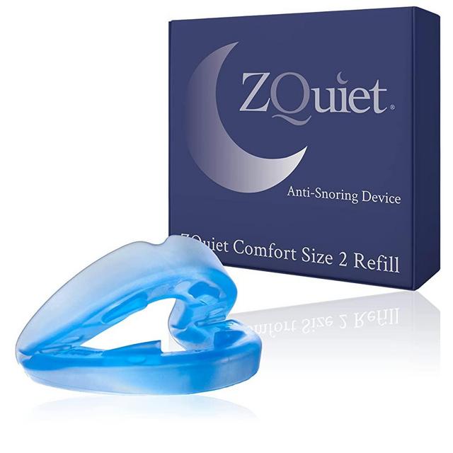 ZQuiet Anti-Snoring Mouthpiece Solution - Comfort Size #2 (Single Device) - Made in USA Snoring Solution for a Better Night’s Sleep (Blue)
