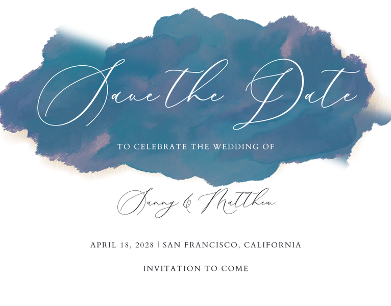Opaline Landscape | Teal Blue | Zola Save The Dates
