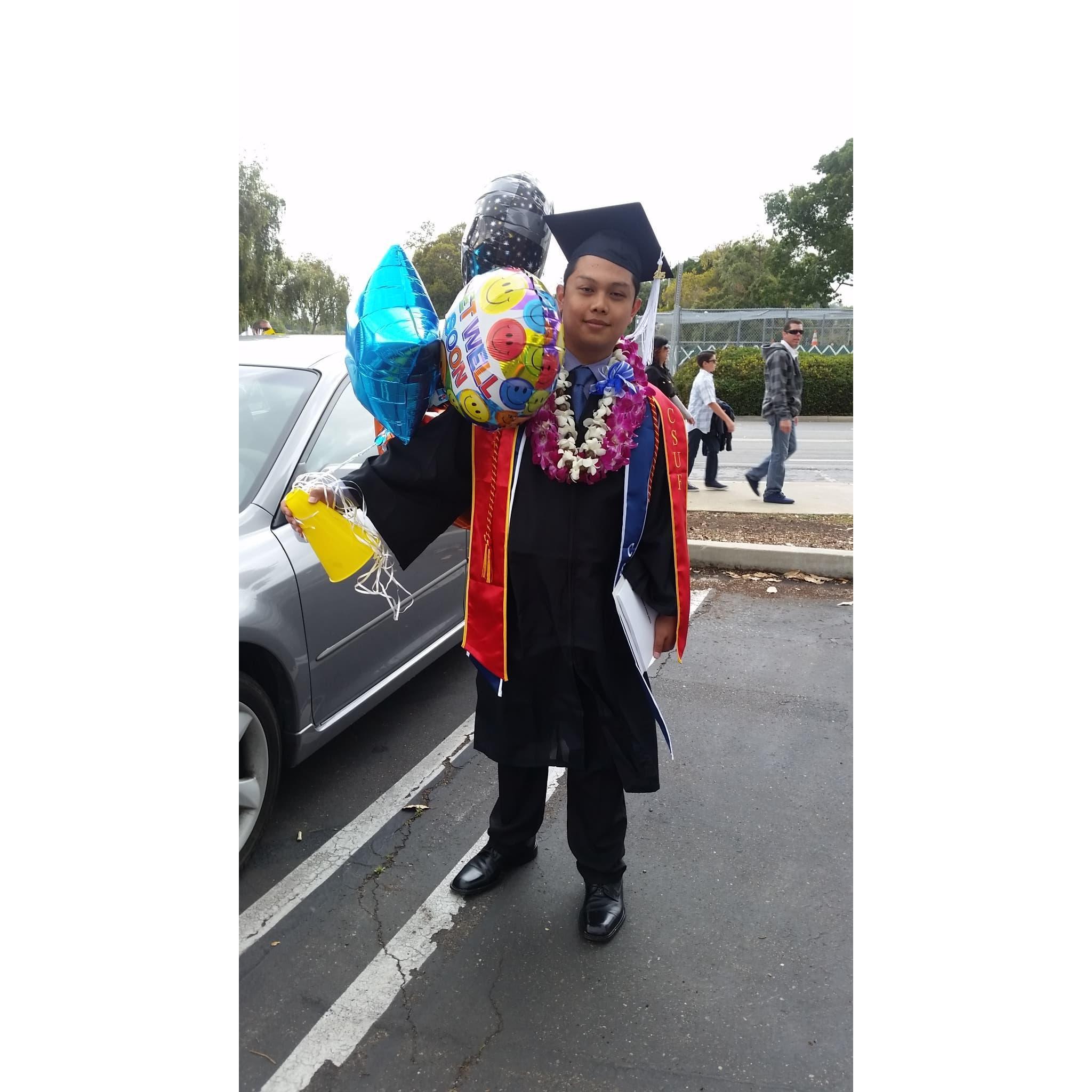 Jan when he graduated with his Bachelor's Degree from Cal State Fullerton. He will be attending law school in the fall!