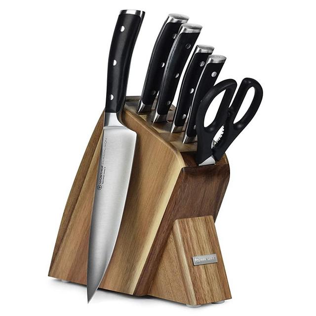 Wusthof Classic Ikon 7 Piece Slim Knife Block Set (Acacia Block)