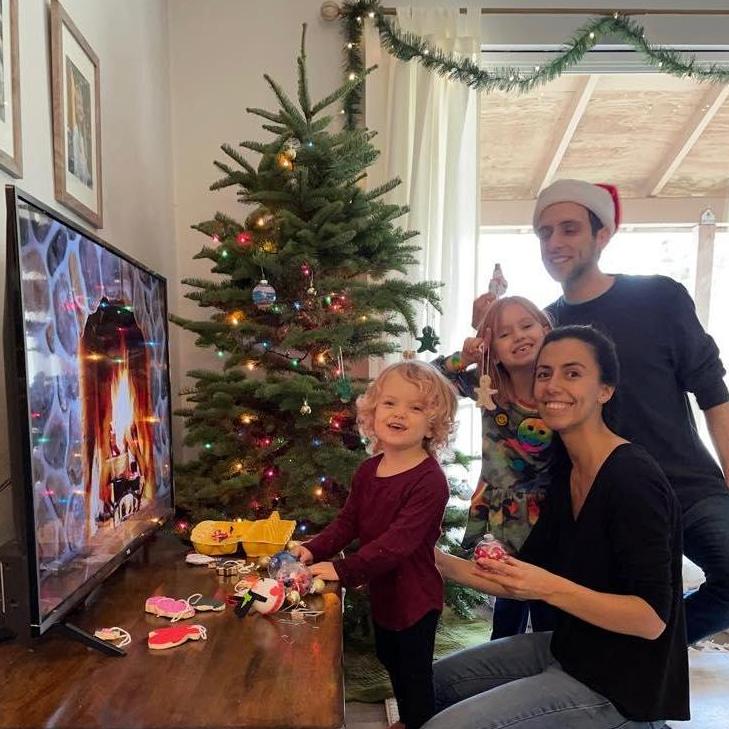 Decorating our Christmas tree