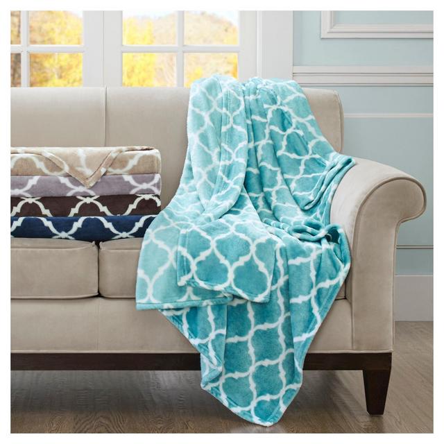 Aqua Ogee Oversized Throw (60"X70")
