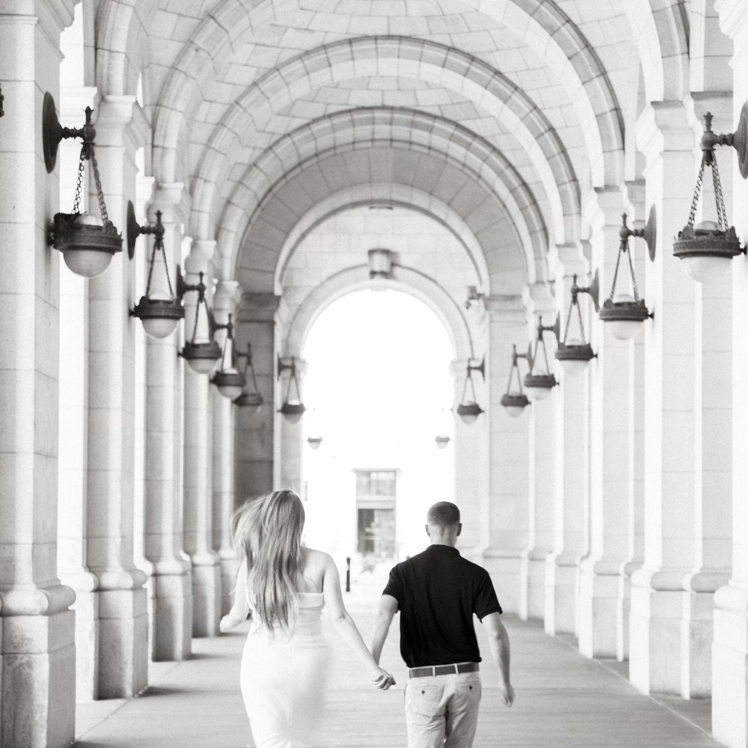 Engagement photos taken at Union Station in DC