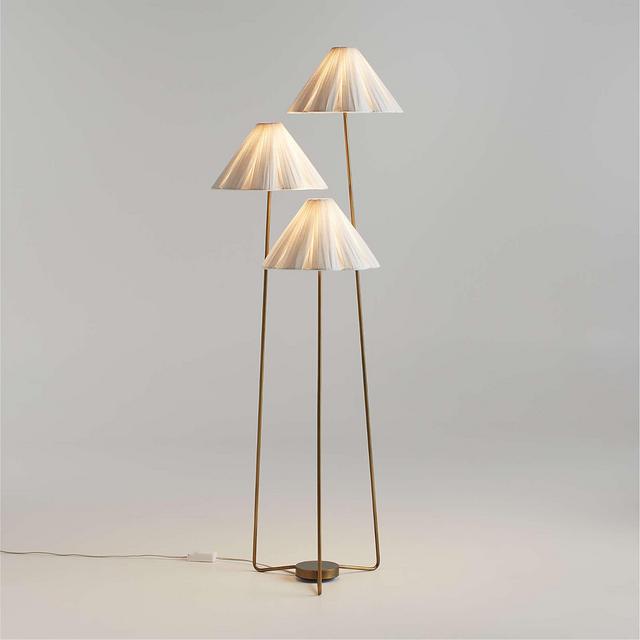 Alva Brass Metal 3-Light Floor Lamp