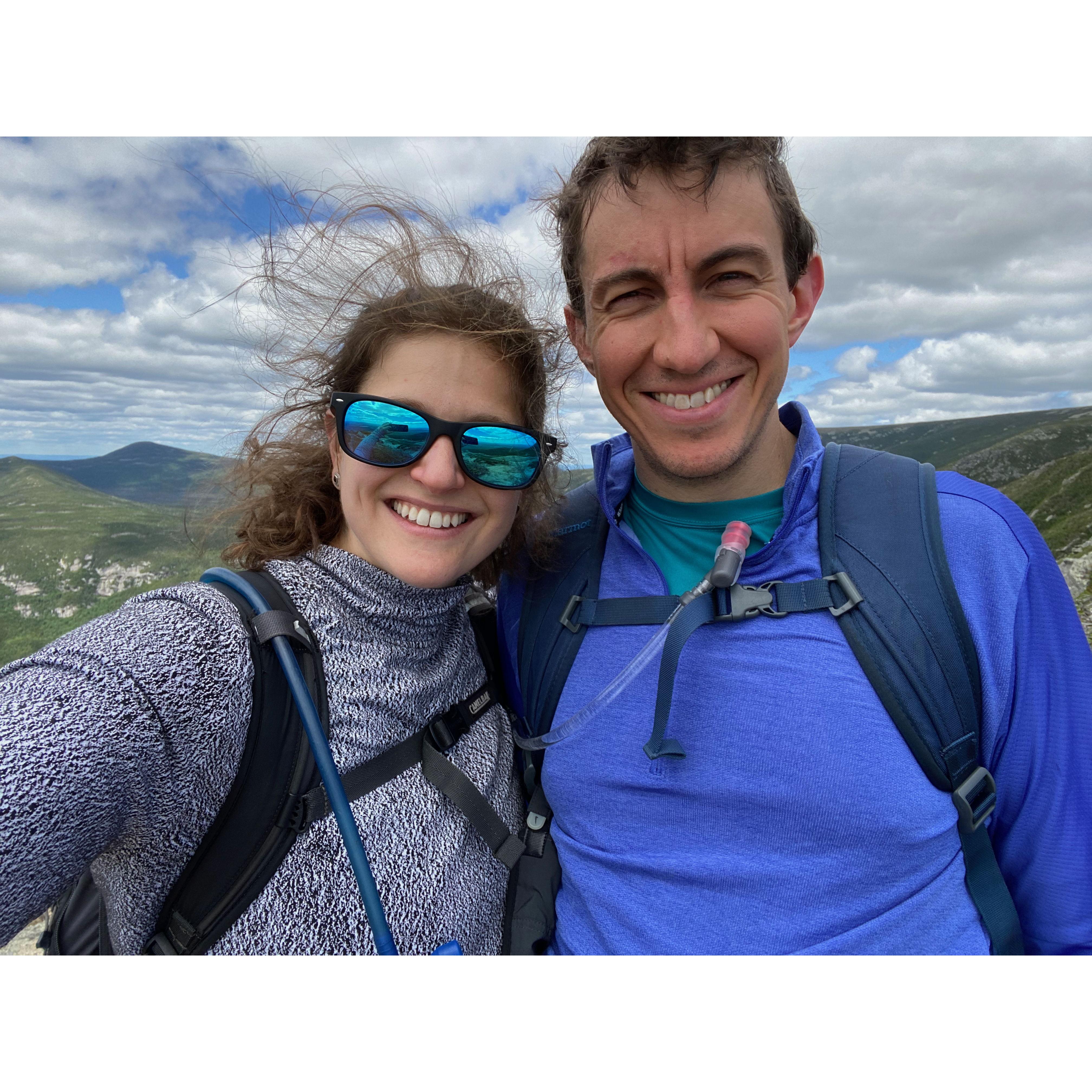 The peak of Mount Katahdin, ME.... the smiles are deceptive